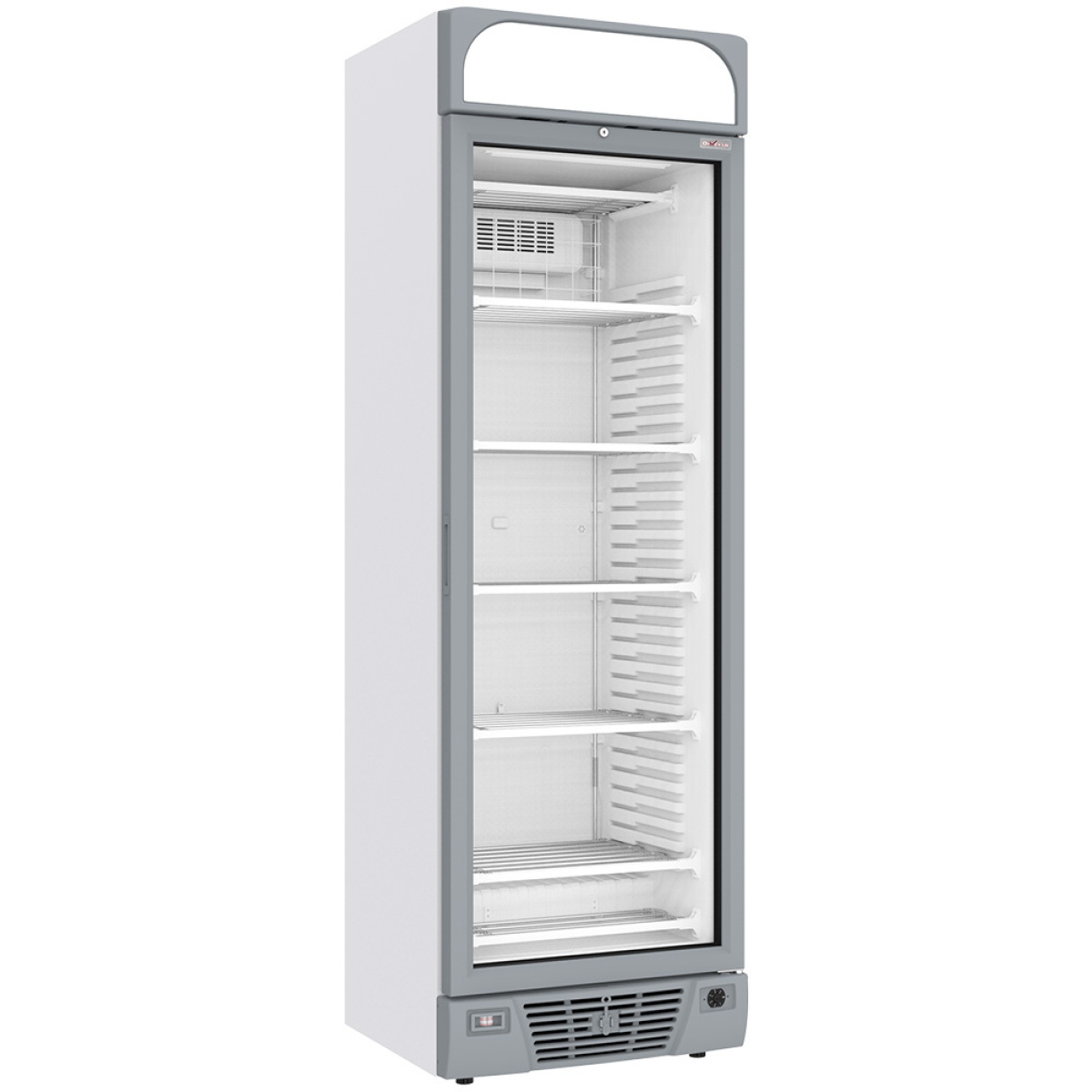 Image Negatieve geventileerde vitrine 374 liter - 5 vaste niveaus met lichtbak - WIT 0