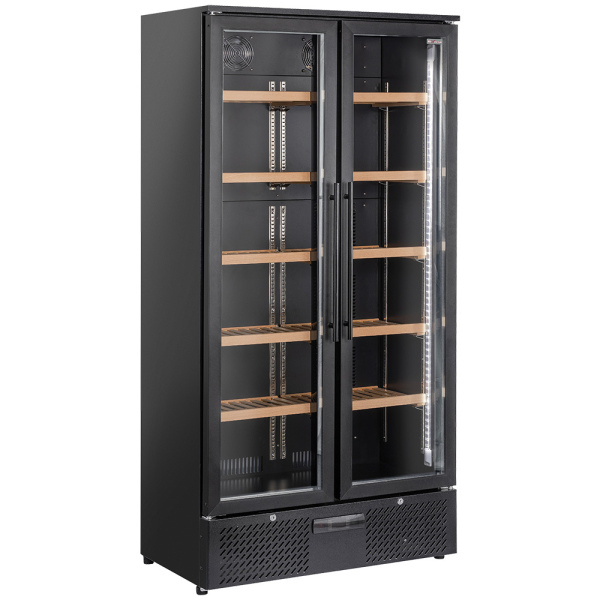 Image Wijnkast vitrine, dubbele deur, 460 liter, 1 temperatuur - ZWART 0