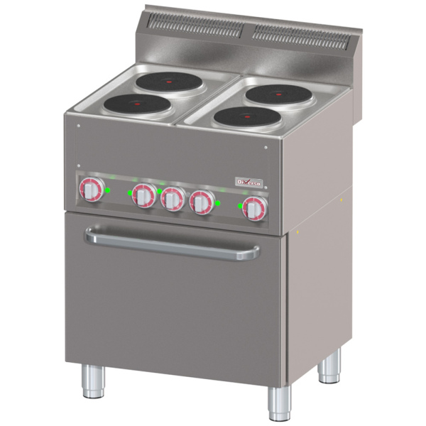 Image Fornuis met 4 elektrische kookplaten op conventieoven GN1/1 0