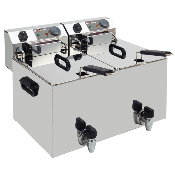 Image Elektrische friteuse tafelmodel 2x 10 liter + aftapkraan 0