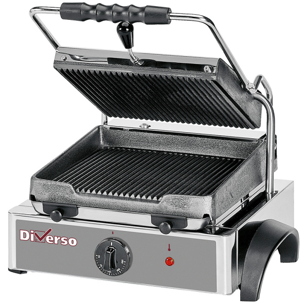 Image Elektrische panini grill, geribde platen 0