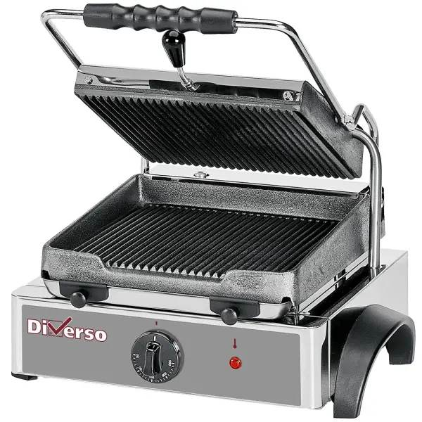 Image Elektrische panini grill, geribde platen 0
