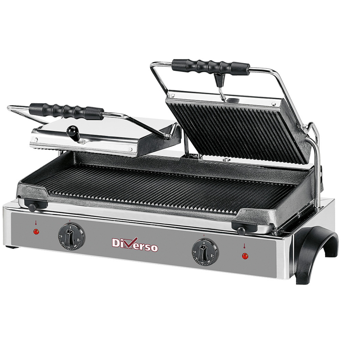 Image Elektrische panini grill DUBBEL, geribde platen 0