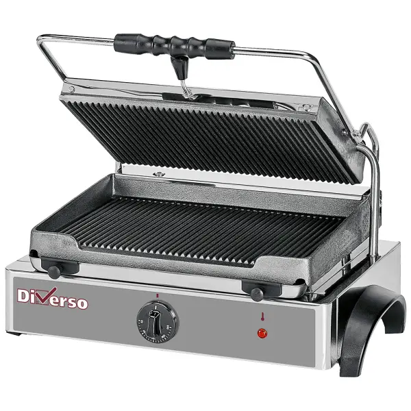Image Elektrische panini grill MEDIUM, geribde platen 0