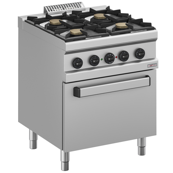 Image Gasfornuis 4 branders, elektrische convectie-oven GN 1/1 0