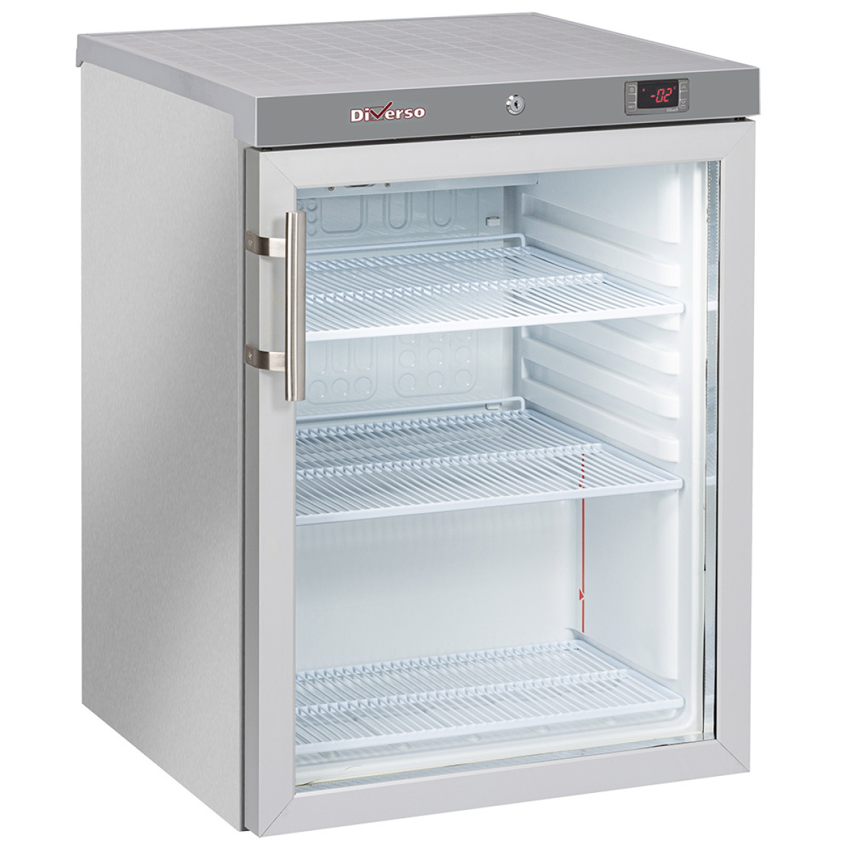 Image Koelkast geventileerd, glazen deur, 200 liter. R.V.S. 0