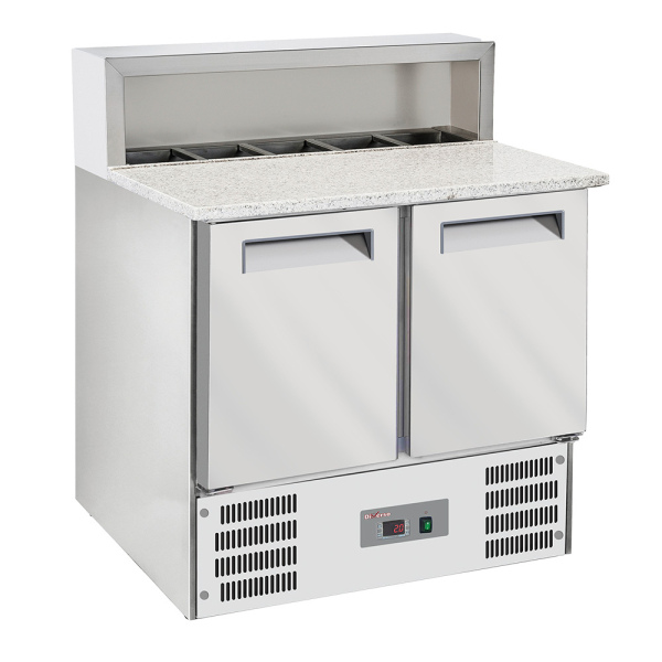 Image 2-deurs gekoelde pizzas tafel GN1/1, gekoelde structuur 5x GN1/6-150 mm 0