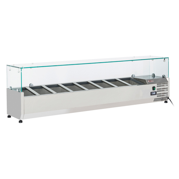 Image Gekoelde opzetstructuur 8x GN 1/4 - 150 mm, met glasopbouw 0