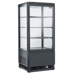Image Vitrine tafelmodel geventileerd, 4 glazen zijden, 4 niveau, 80 litres - "Zwart" 0