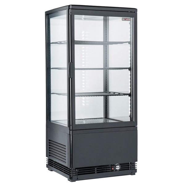Image Vitrine tafelmodel geventileerd, 4 glazen zijden, 4 niveau, 80 litres - "Zwart" 0