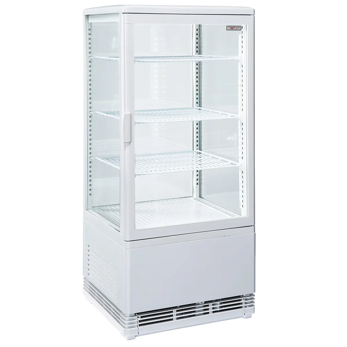 Image Vitrine tafelmodel geventileerd, 4 niveaus, 4 glazen zijden, 80 liter - WIT 0