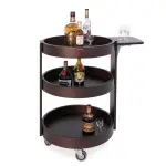 Image Ronde kar voor flessen, 3 niveau's hout "wengé" 0