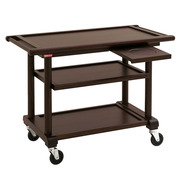 Image Serveerwagen, 3 niveau's hout "wengé", dresseertablet 0