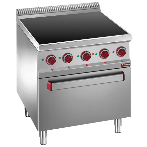 Image Vitrokeramisch fornuis met 4 zones, elektrische oven GN 2/1 met grill 0