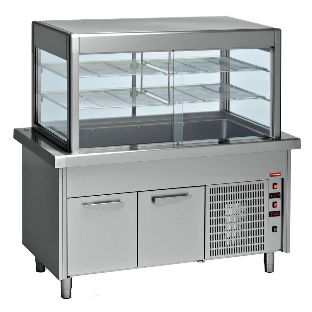 Image Element met kuip + gekoelde vitrine op gekoelde kast 4x GN 1/1 0