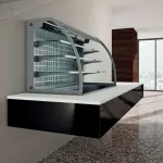 Image Muurmodel met kuip en open uitstalvitrine 3 niveau's (met gordijn), gekoeld, geventileerd, 3x GN 1/1 (zonder waterdicht eenheid) 1