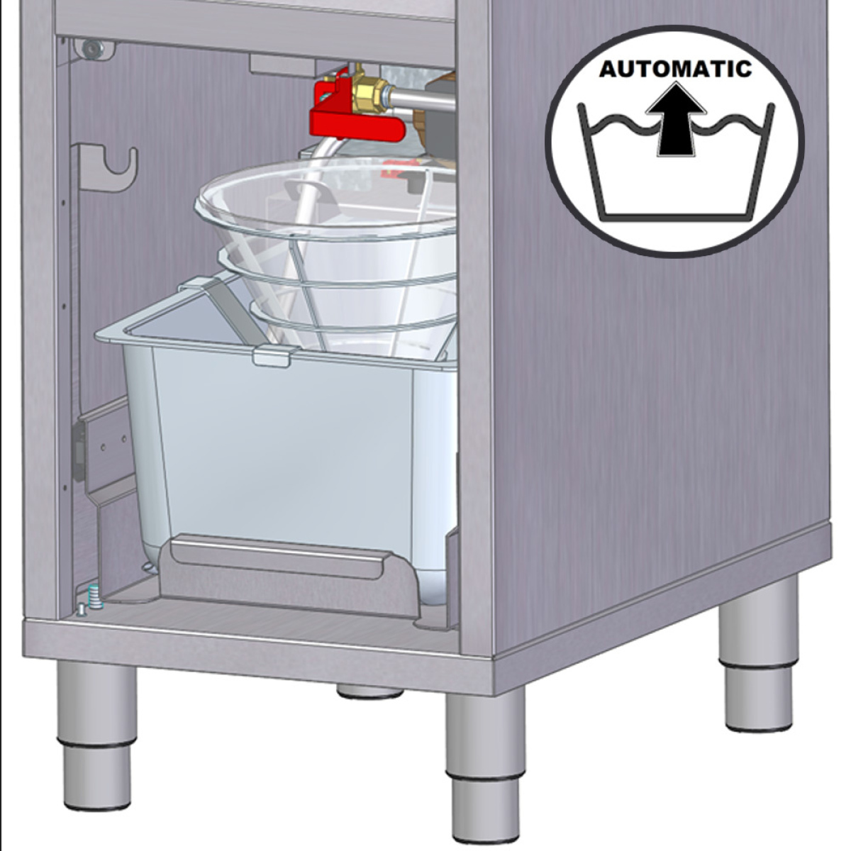 Image Elektrische friteuse met filtersysteem, 1 kuip van 16 liter, op meube 1