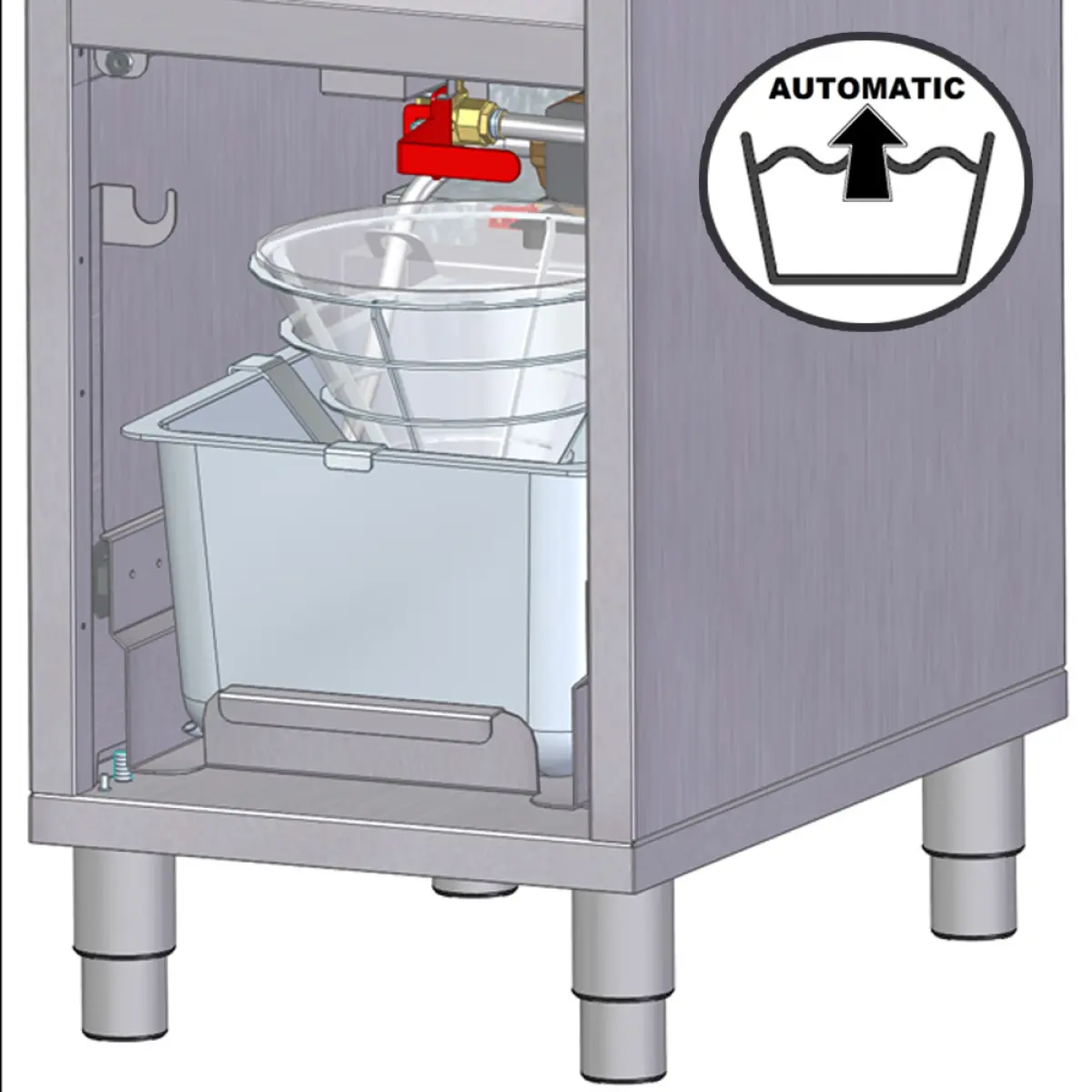 Image Elektrische friteuse met filtersysteem, 1 kuip van 16 liter, op meube 1