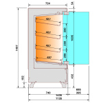 Image Warmte vitrine, zelfbediening, met glazen deur, op wielen - FULL BLACK 1