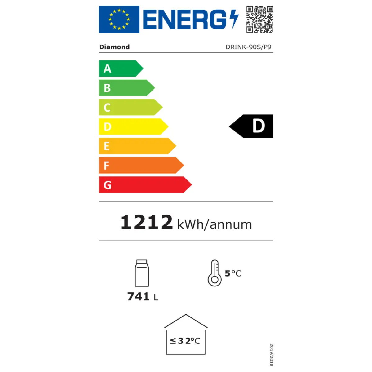 Image Vitrinekast positieve T°, geventileerd, 760L., 2 schuifdeuren, met lichtbak 1