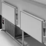 Image Gekoelde vitrinetoonbank gebogen ruit, geventileerd, met reserve - GRIJS/WIT 1