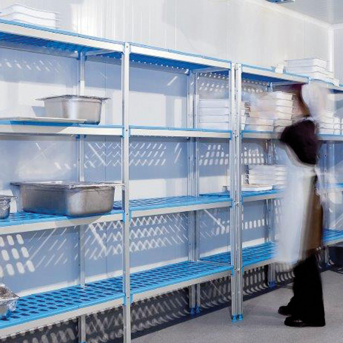 Image Lineaire rek in geanodiseerd aluminium GN 4 niveau's "Modular Rack" 1
