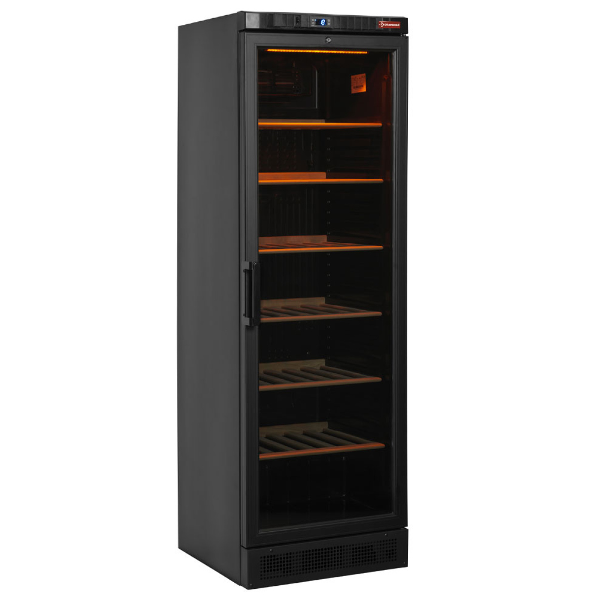 Image Geventileerde wijnkast vitrine, 380 liter, ZWART 1