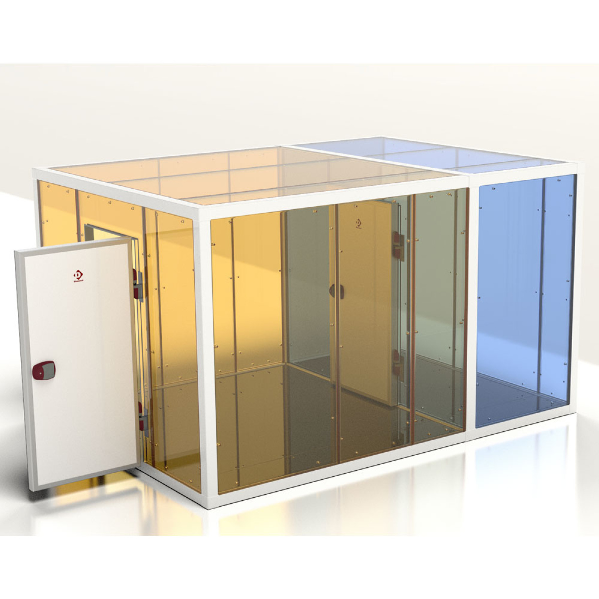 Image Combi koelkamer ISO 100, binnen afmetingen 2830 x 3230 & 2830 x 1830 xh 2230 mm (20,38 + 11,55 m³) 1
