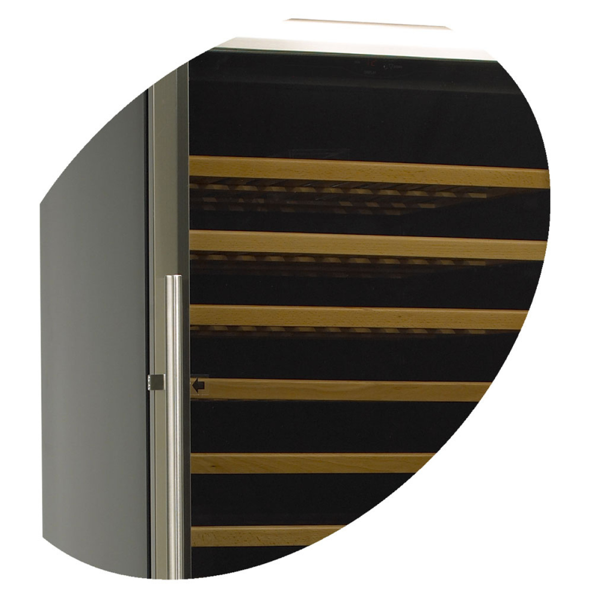 Image Wijnkast vitrine, geventileerd, 375 Lt., deur in roestvrij staal, 2 T°, BLACK 3