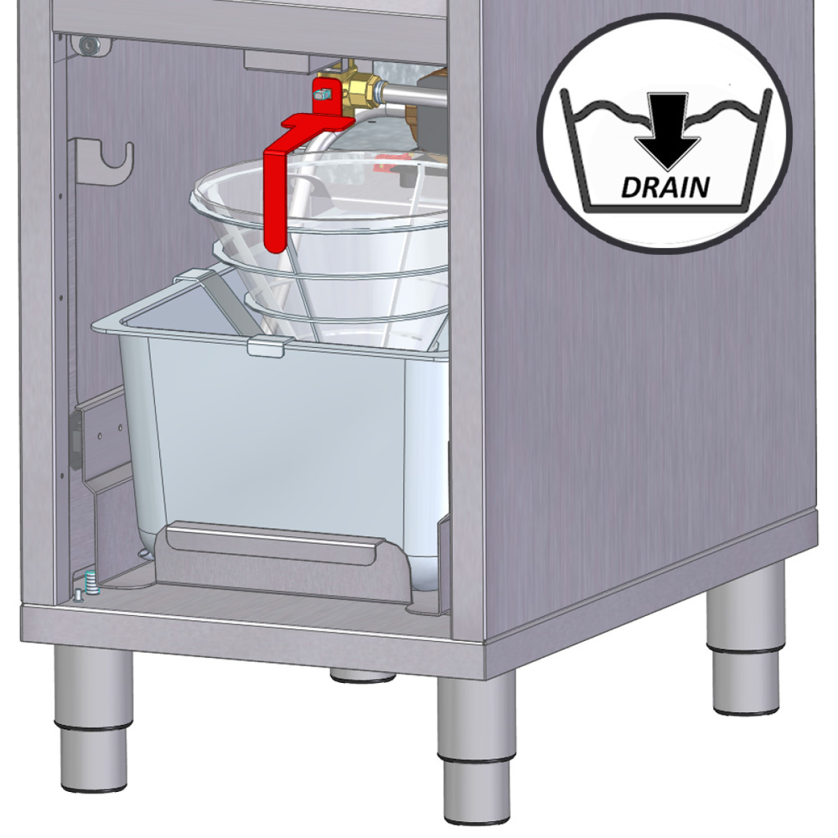 Image Elektrische friteuse met filtersysteem, 1 kuip van 16 liter, op meube 2