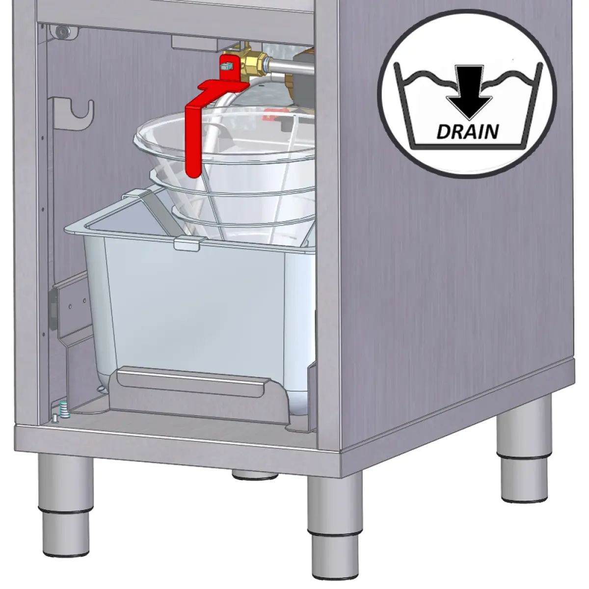 Image Elektrische friteuse met filtersysteem, 1 kuip van 16 liter, op meube 2