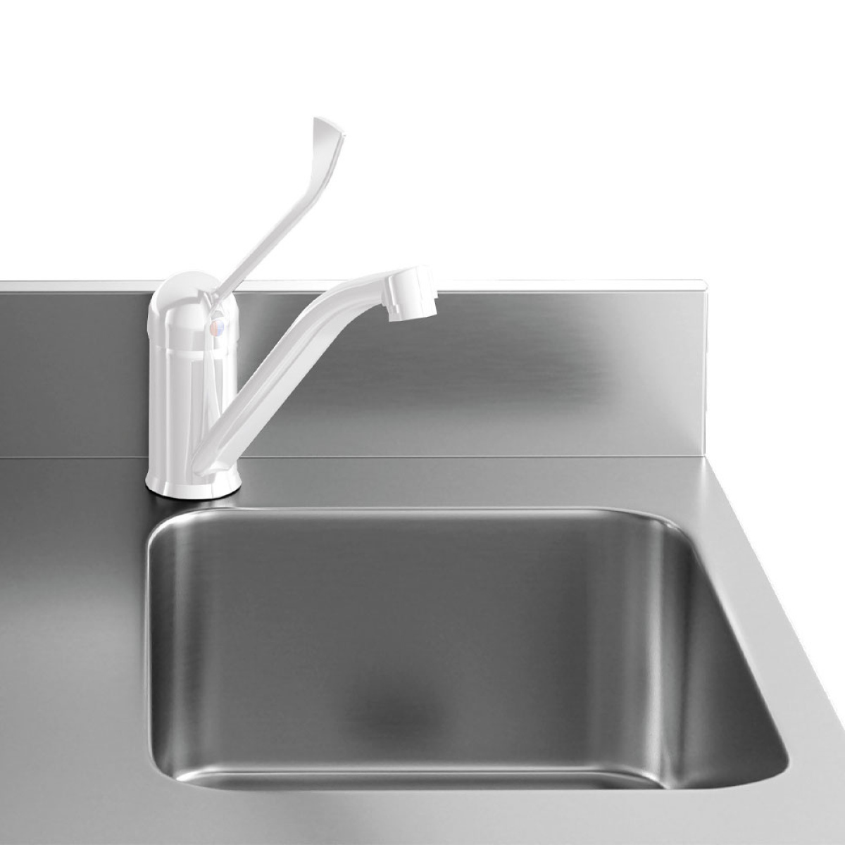 Image Geventileerde koeltafel "muraal", 4 deuren GN 1/1, met spoelbak 2