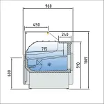 Image Geventileerde vitrinetoonbank, met laag glas, met reserve – ZWART 2
