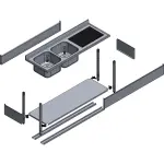 Image Spoeltafel met 1 kuip met onderstel 3