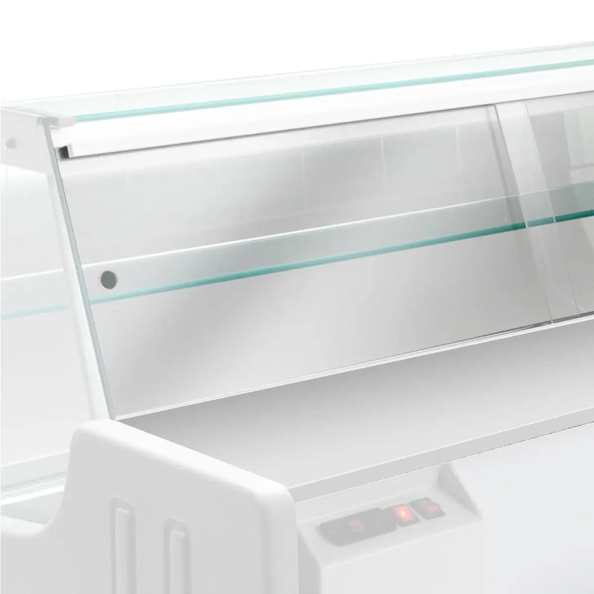 Image Gekoelde vitrinetoonbank, statisch, ladensysteem, zonder reserve - GRIJS/WIT 3
