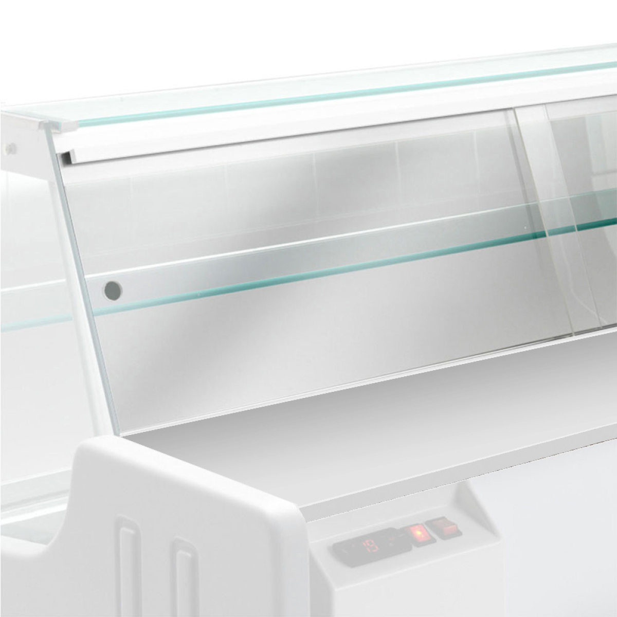 Image Gekoelde vitrinetoonbank, statisch, ladensysteem, zonder reserve - GRIJS/WIT 3