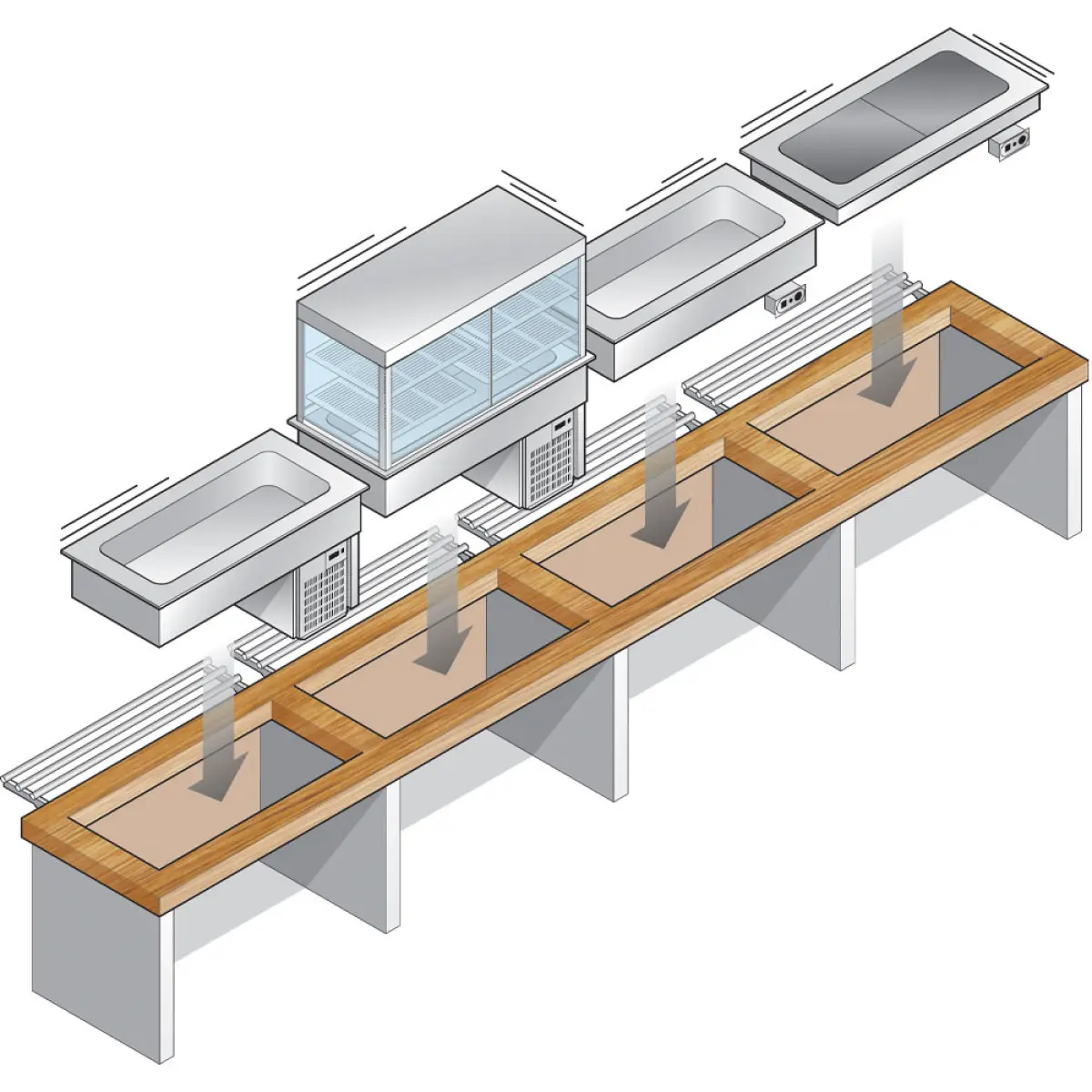 Image Element met gekoelde kuip 4x GN 1/1 2
