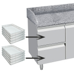 Image Koeltafel 2 deuren 600x400, 2 neutrale laden (8x bakken 600x400) + gereedschapslade 3