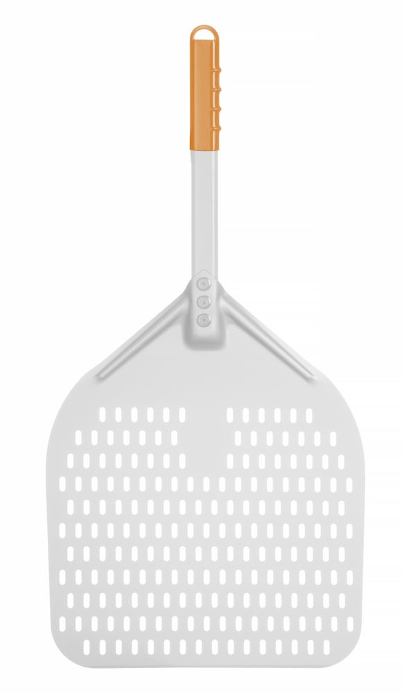 Image Pizzaschep vierkant geperforeerd met korte handgreep 0