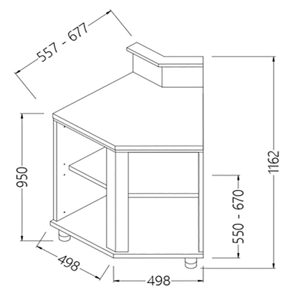 Image Neutrale bar-toonbanken met voorziening voor een dienst tablet 45° (open) 0