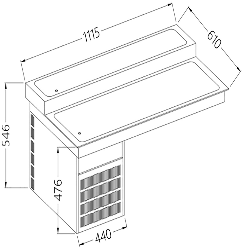 Image Element met gekoeld bovenblad, 2 niveaus, 3x GN 1/1 0