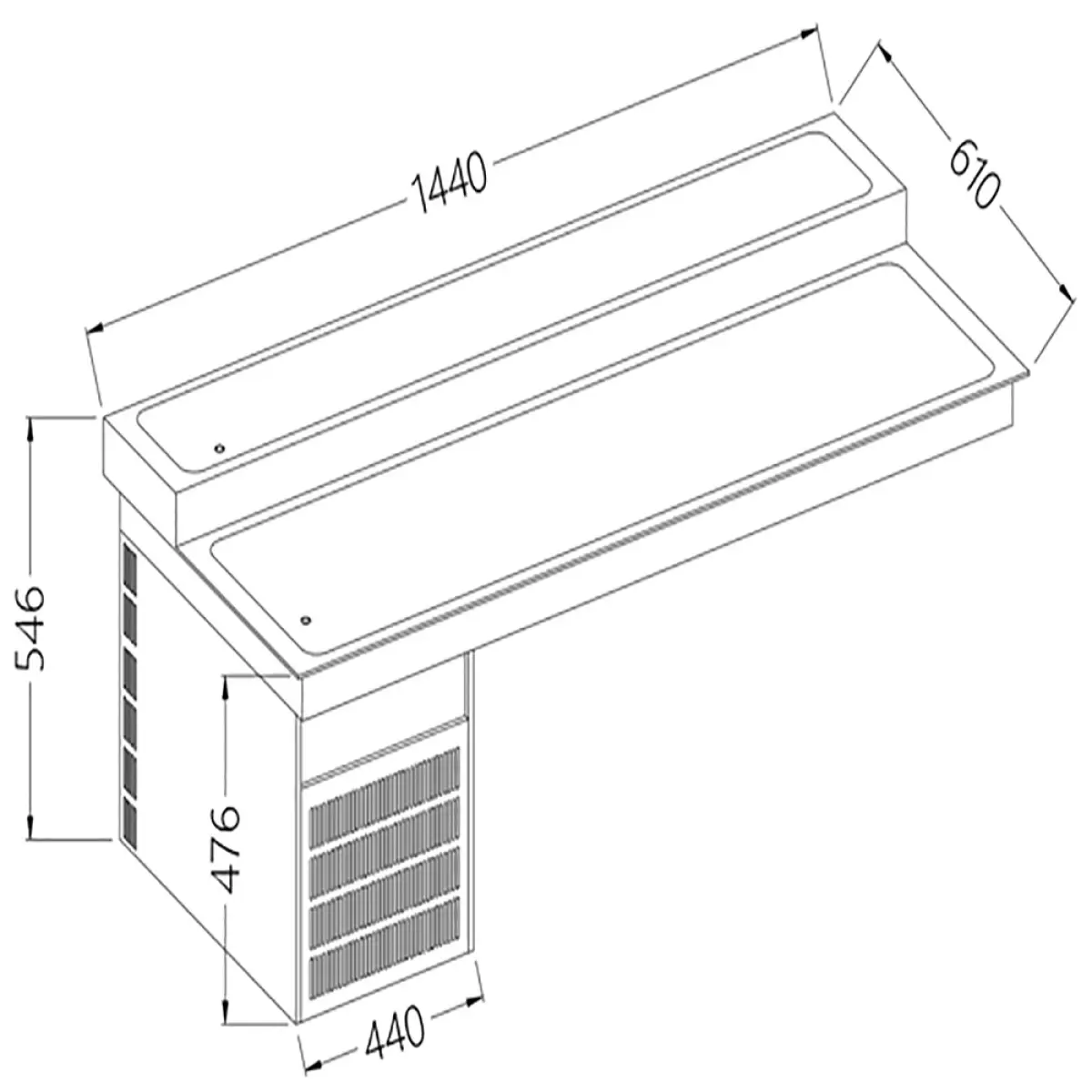 Image Element met gekoeld bovenblad, 2 niveaus, 4x GN 1/1 0