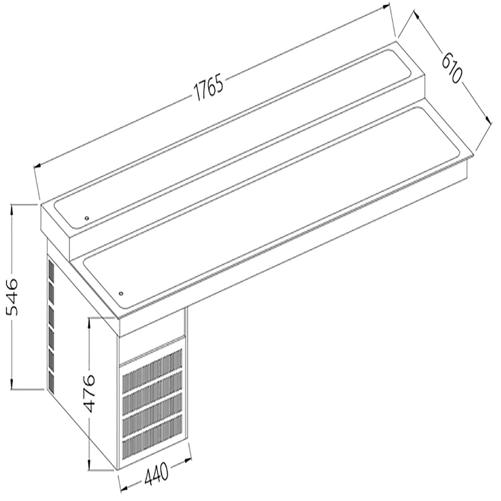 Image Element met gekoeld bovenblad, 2 niveaus, 5x GN 1/1 0