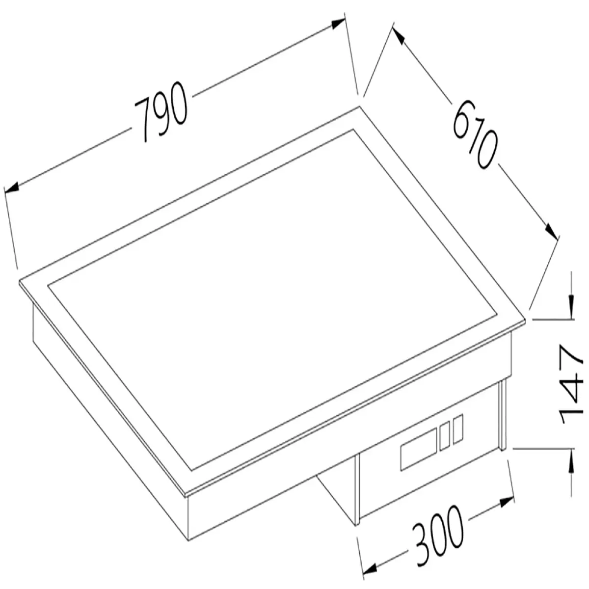 Image Vitrokeramisch element wit 2 GN 1/1 0