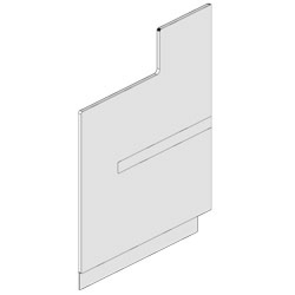 Image Zijwand in hout neutrale toonbank, met diensttablet - lijst en plint (1stuk) 0