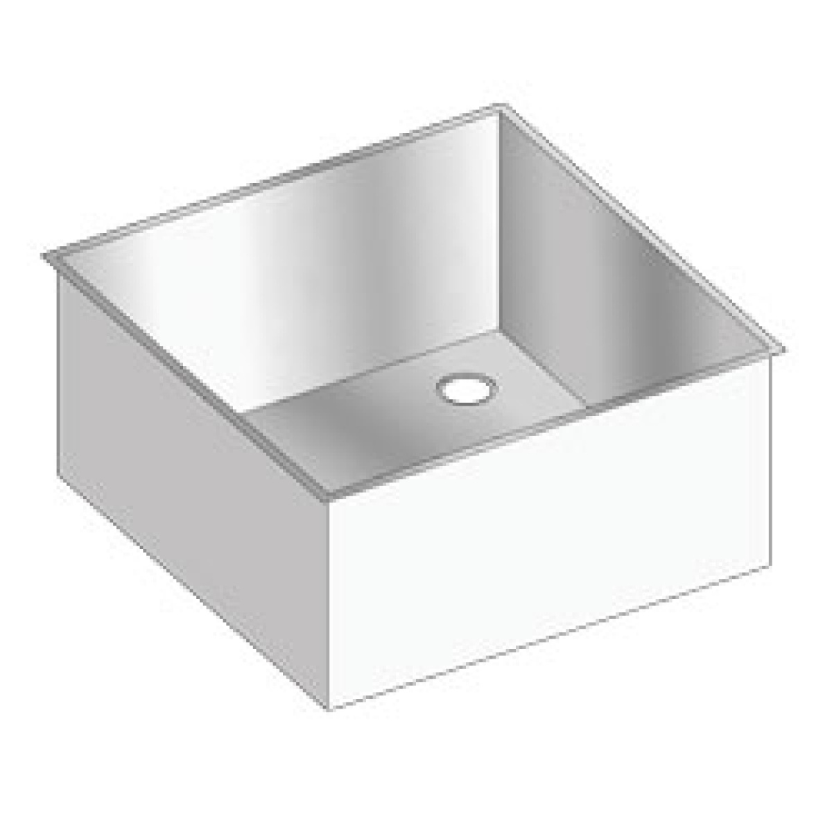 Image Optie: spoelbak 400x400xH200mm, toonbank of meubel achterzijde (1stuk) 1