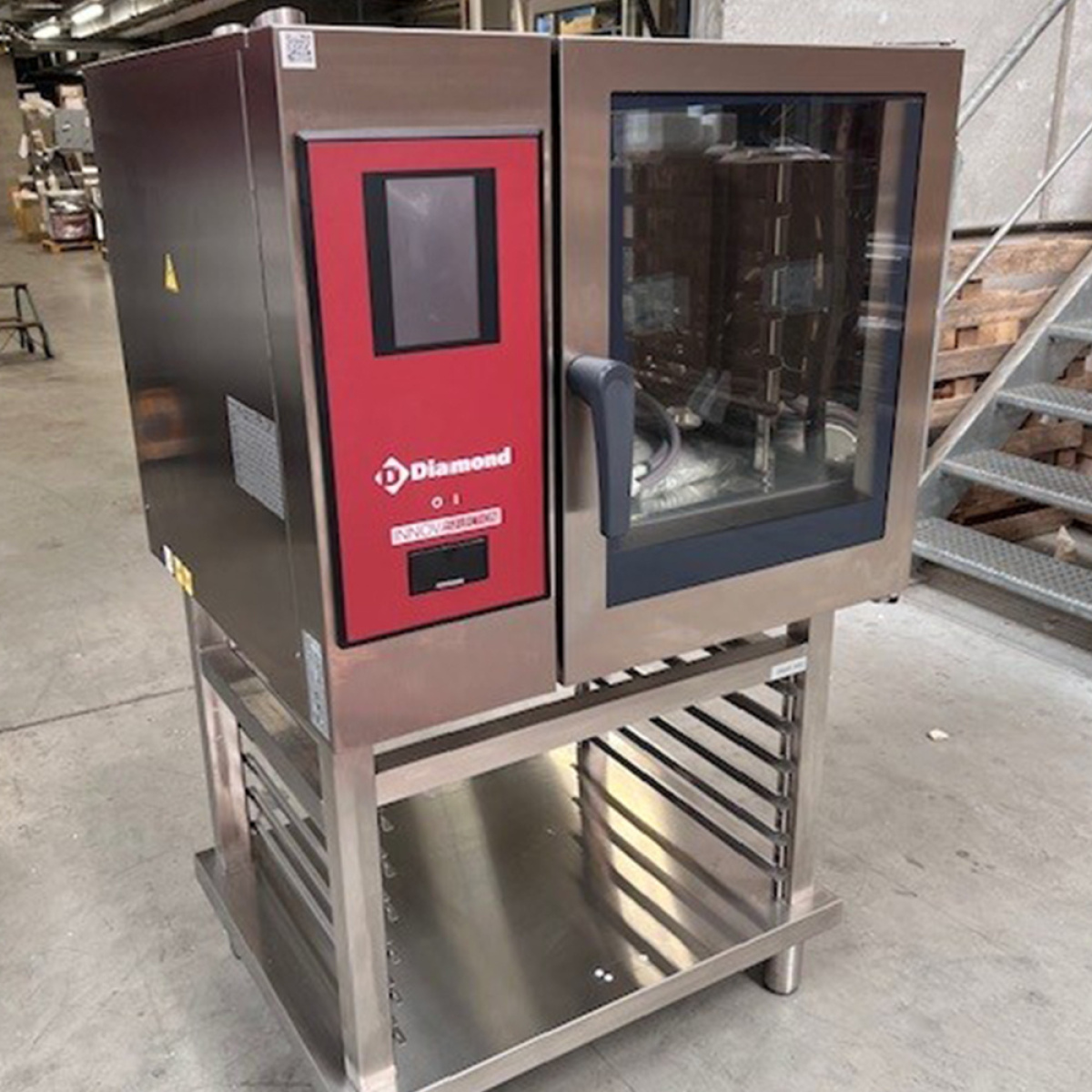Image Elektrische oven ."TOUCH" met boiler, stoom en convectie 6xGN1/1+ Cleaning + Steun met struktuur bakplaat voor oven 6 & 10x GN 1/1 1