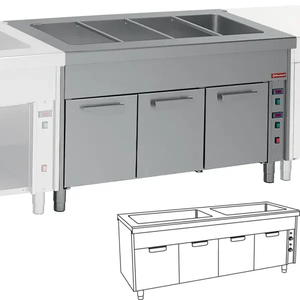 Bain-marie element op warmkast 2x 3 GN 1/1 - Main Image