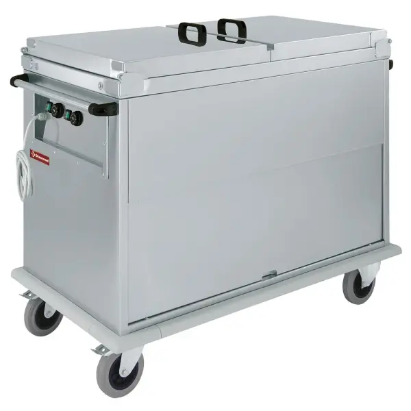 Bain-marie-wagen 2x GN 1/1, 2 T°, deksels, kast met draaideur - Main Image
