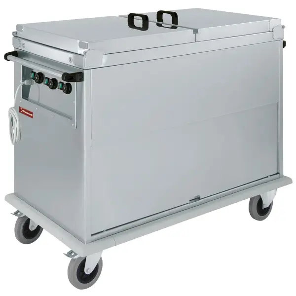 Bain-marie-wagen 3x GN 1/1, 3 T°, deksels, kast met draaideur - Main Image